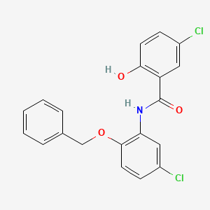 molecular formula C20H15Cl2NO3 B12589475 N-[2-(Benzyloxy)-5-chlorophenyl]-5-chloro-2-hydroxybenzamide CAS No. 648925-43-3