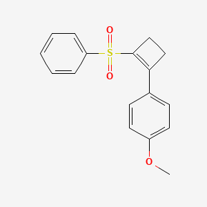 molecular formula C17H16O3S B12589519 Benzene, 1-methoxy-4-[2-(phenylsulfonyl)-1-cyclobuten-1-yl]- CAS No. 647028-05-5