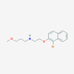 molecular formula C16H20BrNO2 B12589548 N-{2-[(1-Bromo-2-naphthyl)oxy]ethyl}-3-methoxypropan-1-amine CAS No. 435284-61-0