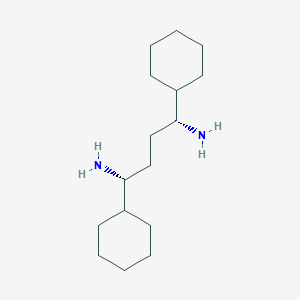 molecular formula C16H32N2 B12589596 (1R,4R)-1,4-Dicyclohexylbutane-1,4-diamine CAS No. 647027-91-6
