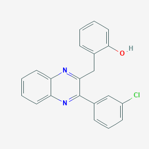 molecular formula C21H15ClN2O B12589600 Phenol, 2-[[3-(3-chlorophenyl)-2-quinoxalinyl]methyl]- CAS No. 649739-79-7