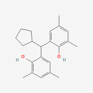 molecular formula C22H28O2 B12589635 2,2'-(Cyclopentylmethylene)bis(4,6-dimethylphenol) CAS No. 488711-42-8