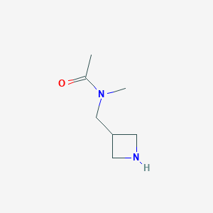molecular formula C7H14N2O B12589650 N-(3-Azetidinylmethyl)-N-methylacetamide CAS No. 550369-62-5