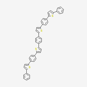 molecular formula C46H30S4 B12589677 2,2'-(1,4-Phenylene)bis{5-[4-(5-phenylthiophen-2-yl)phenyl]thiophene} CAS No. 494841-52-0