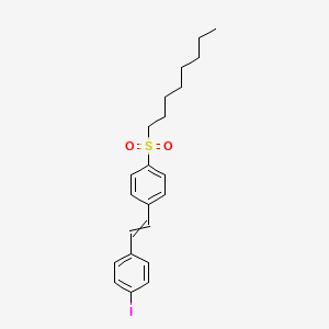 molecular formula C22H27IO2S B12589692 1-Iodo-4-{2-[4-(octane-1-sulfonyl)phenyl]ethenyl}benzene CAS No. 650597-43-6