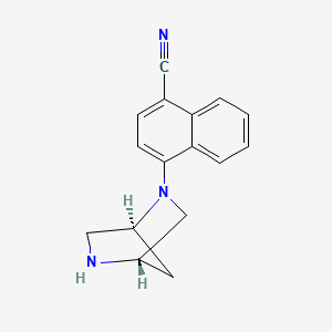 molecular formula C16H15N3 B12589730 1-Naphthalenecarbonitrile, 4-(1S,4S)-2,5-diazabicyclo[2.2.1]hept-2-yl- CAS No. 870966-58-8