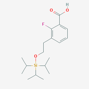molecular formula C18H29FO3Si B12589827 2-Fluoro-3-[2-[[tris(1-methylethyl)silyl]oxy]ethyl]benzoic acid CAS No. 481075-52-9