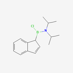 molecular formula C15H21BClN B12589837 Boranamine, 1-chloro-1-(1H-inden-1-yl)-N,N-bis(1-methylethyl)- CAS No. 648431-24-7