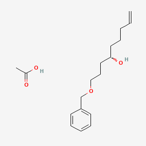 molecular formula C18H28O4 B12589841 Acetic acid--(4S)-1-(benzyloxy)non-8-en-4-ol (1/1) CAS No. 651057-26-0