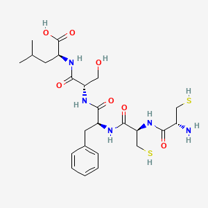 molecular formula C24H37N5O7S2 B12589862 L-Cysteinyl-L-cysteinyl-L-phenylalanyl-L-seryl-L-leucine CAS No. 646505-76-2