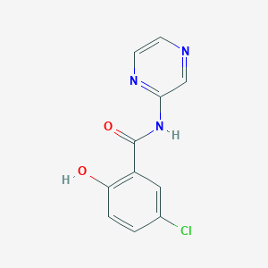 molecular formula C11H8ClN3O2 B12589875 Benzamide, 5-chloro-2-hydroxy-N-pyrazinyl- CAS No. 634185-54-9