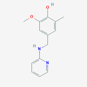 molecular formula C14H16N2O2 B12589877 2-Methoxy-6-methyl-4-{[(pyridin-2-yl)amino]methyl}phenol CAS No. 586344-72-1
