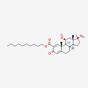 molecular formula C31H48O5 B1258992 decyl (8S,9S,10R,11S,13S,14S,17S)-11,17-dihydroxy-10,13,17-trimethyl-3-oxo-7,8,9,11,12,14,15,16-octahydro-6H-cyclopenta[a]phenanthrene-2-carboxylate 
