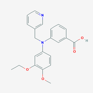 molecular formula C22H22N2O4 B12589923 Benzoic acid, 3-[(3-ethoxy-4-methoxyphenyl)(3-pyridinylmethyl)amino]- CAS No. 651023-23-3