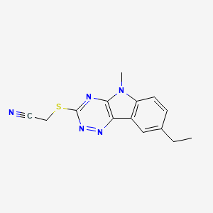 molecular formula C14H13N5S B12589978 Acetonitrile,[(8-ethyl-5-methyl-5H-1,2,4-triazino[5,6-B]indol-3-YL)thio]- 
