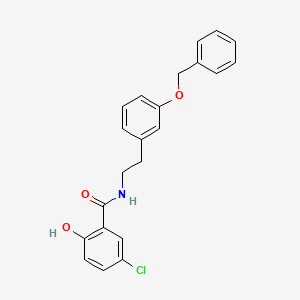 molecular formula C22H20ClNO3 B12589999 N-{2-[3-(Benzyloxy)phenyl]ethyl}-5-chloro-2-hydroxybenzamide CAS No. 648923-24-4