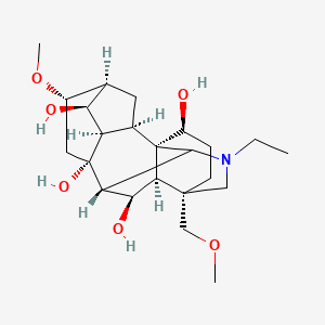 molecular formula C23H37NO6 B1259002 20-Ethyl-16beta-methoxy-4-(methoxymethyl)aconitane-1alpha,6alpha,8,14alpha-tetrol 
