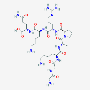 molecular formula C35H64N14O10 B12590020 Glycylglycyl-L-lysyl-L-alanyl-L-prolyl-N~5~-(diaminomethylidene)-L-ornithyl-L-lysyl-L-glutamine CAS No. 627863-63-2