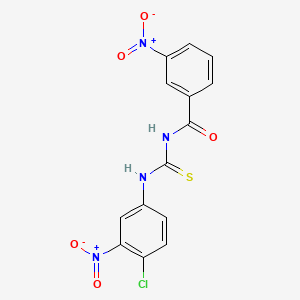 molecular formula C14H9ClN4O5S B12590129 Benzamide, N-[[(4-chloro-3-nitrophenyl)amino]thioxomethyl]-3-nitro- CAS No. 642951-58-4