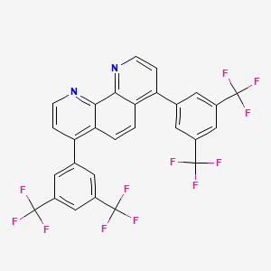 molecular formula C28H12F12N2 B12590187 4,7-Bis[3,5-bis(trifluoromethyl)phenyl]-1,10-phenanthroline CAS No. 647375-51-7