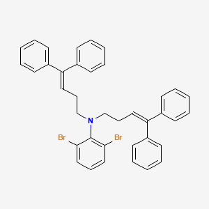 molecular formula C38H33Br2N B12590230 Benzenamine, 2,6-dibromo-N,N-bis(4,4-diphenyl-3-butenyl)- CAS No. 649559-72-8