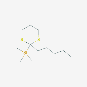 molecular formula C12H26S2Si B12590240 Silane, trimethyl(2-pentyl-1,3-dithian-2-yl)- CAS No. 648428-87-9