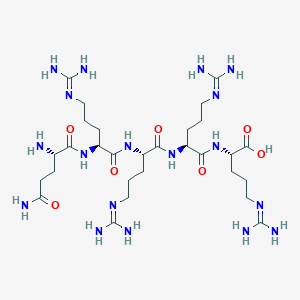 molecular formula C29H58N18O7 B12590272 L-Glutaminyl-N~5~-(diaminomethylidene)-L-ornithyl-N~5~-(diaminomethylidene)-L-ornithyl-N~5~-(diaminomethylidene)-L-ornithyl-N~5~-(diaminomethylidene)-L-ornithine CAS No. 647375-75-5