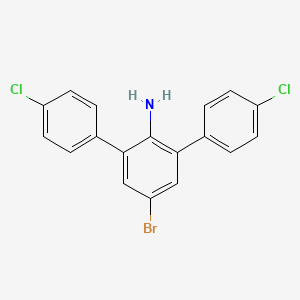 molecular formula C18H12BrCl2N B12590299 4-bromo-2,6-bis(4-chlorophenyl)aniline CAS No. 647835-41-4