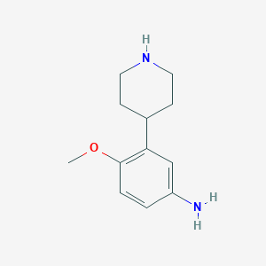 molecular formula C12H18N2O B12590311 4-Methoxy-3-(piperidin-4-yl)aniline CAS No. 648901-49-9