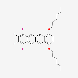 molecular formula C30H32F4O2 B12590330 Naphthacene, 1,2,3,4-tetrafluoro-7,10-bis(hexyloxy)- CAS No. 875628-07-2