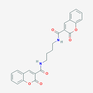 molecular formula C24H20N2O6 B12590344 2H-1-Benzopyran-3-carboxamide, N,N'-1,4-butanediylbis[2-oxo- CAS No. 511286-93-4