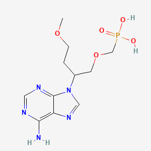 molecular formula C11H18N5O5P B12590347 Phosphonic acid, [[2-(6-amino-9H-purin-9-yl)-4-methoxybutoxy]methyl]- CAS No. 643029-05-4