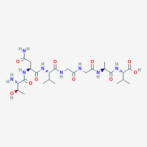 molecular formula C25H44N8O10 B12590369 L-Threonyl-L-asparaginyl-L-valylglycylglycyl-L-alanyl-L-valine CAS No. 651292-02-3