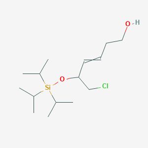 molecular formula C15H31ClO2Si B12590372 6-Chloro-5-{[tri(propan-2-yl)silyl]oxy}hex-3-en-1-ol CAS No. 651325-33-6
