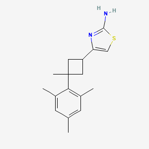 molecular formula C17H22N2S B12590409 4-[3-Methyl-3-(2,4,6-trimethylphenyl)cyclobutyl]-1,3-thiazol-2-amine CAS No. 646997-52-6