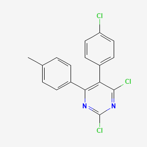molecular formula C17H11Cl3N2 B12590537 Pyrimidine, 2,4-dichloro-5-(4-chlorophenyl)-6-(4-methylphenyl)- CAS No. 651315-83-2