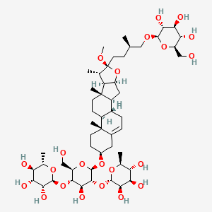 (2S,3R,4R,5R,6S)-2-[(2R,3S,4S,5R,6R)-4-hydroxy-2-(hydroxymethyl)-6-[[(1S,2S,4S,6S,7S,8R,9S,12S,13R,16S)-6-methoxy-7,9,13-trimethyl-6-[(3R)-3-methyl-4-[(2R,3R,4S,5S,6R)-3,4,5-trihydroxy-6-(hydroxymethyl)oxan-2-yl]oxybutyl]-5-oxapentacyclo[10.8.0.02,9.04,8.013,18]icos-18-en-16-yl]oxy]-5-[(2S,3R,4R,5R,6S)-3,4,5-trihydroxy-6-methyloxan-2-yl]oxyoxan-3-yl]oxy-6-methyloxane-3,4,5-triol