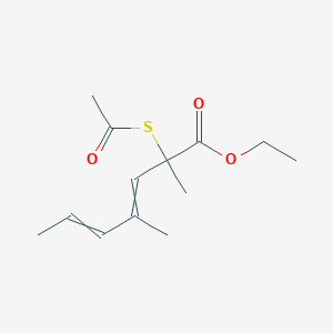 molecular formula C13H20O3S B12590574 Ethyl 2-(acetylsulfanyl)-2,4-dimethylhepta-3,5-dienoate CAS No. 646517-87-5