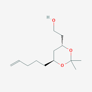 molecular formula C13H24O3 B12590635 2-[(4S,6S)-2,2-Dimethyl-6-(pent-4-en-1-yl)-1,3-dioxan-4-yl]ethan-1-ol CAS No. 646523-14-0