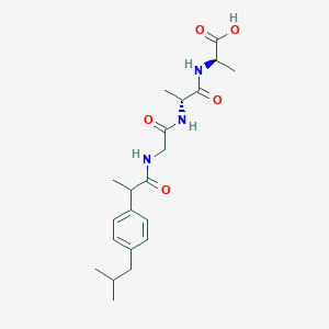 molecular formula C21H31N3O5 B12590674 N-{2-[4-(2-Methylpropyl)phenyl]propanoyl}glycyl-D-alanyl-D-alanine CAS No. 631915-78-1
