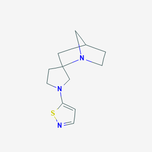 molecular formula C12H17N3S B12590710 Spiro[1-azabicyclo[2.2.1]heptane-2,3'-pyrrolidine], 1'-(5-isothiazolyl)- CAS No. 646056-80-6