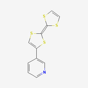molecular formula C11H7NS4 B12590739 3-[2-(2H-1,3-Dithiol-2-ylidene)-2H-1,3-dithiol-4-yl]pyridine CAS No. 649774-42-5