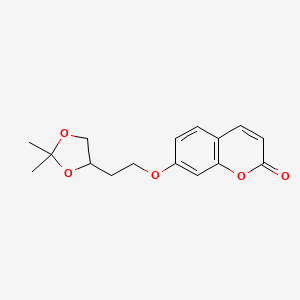 molecular formula C16H18O5 B12590746 7-[2-(2,2-Dimethyl-1,3-dioxolan-4-YL)ethoxy]chromen-2-one CAS No. 646065-67-0