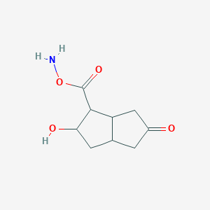 molecular formula C9H13NO4 B12590749 amino 2-hydroxy-5-oxo-2,3,3a,4,6,6a-hexahydro-1H-pentalene-1-carboxylate 