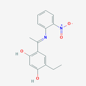 molecular formula C16H16N2O4 B12590769 4-Ethyl-3-hydroxy-6-[1-(2-nitroanilino)ethylidene]cyclohexa-2,4-dien-1-one CAS No. 635678-29-4