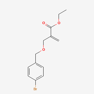 molecular formula C13H15BrO3 B12590780 Ethyl 2-{[(4-bromophenyl)methoxy]methyl}prop-2-enoate CAS No. 650141-62-1