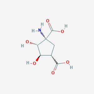 molecular formula C7H11NO6 B1259093 (1R,3S,4R,5R)-1-amino-4,5-dihydroxycyclopentane-1,3-dicarboxylic acid 
