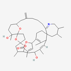 molecular formula C43H63NO7 B1259094 2-[(10Z)-9,32-dihydroxy-6,10,13,19,20,32-hexamethyl-27-methylidene-33,34,35-trioxa-22-azahexacyclo[27.3.1.11,4.14,7.012,17.017,23]pentatriaconta-10,13,22-trien-14-yl]-4-methyl-2H-furan-5-one CAS No. 318996-49-5
