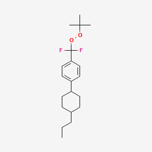 molecular formula C20H30F2O2 B12590981 Peroxide, difluoro[4-(4-propylcyclohexyl)phenyl]methyl 1,1-dimethylethyl CAS No. 569335-91-7