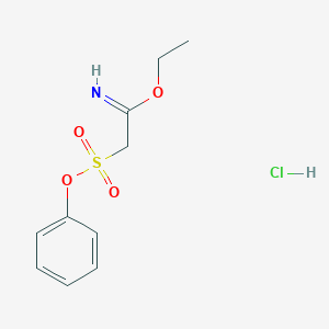 molecular formula C10H14ClNO4S B12590987 Ethyl 2-phenoxysulfonylethanimidate;hydrochloride CAS No. 646053-35-2